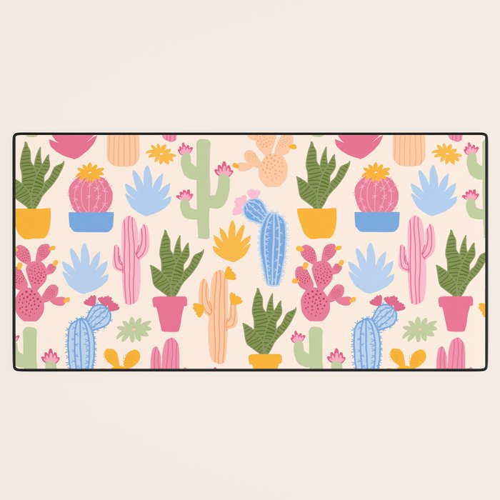 Cactus Garden - pastel Desk Mat Gallery Image 3