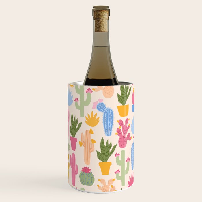 Cactus Garden - pastel Wine Chiller Gallery Image 1