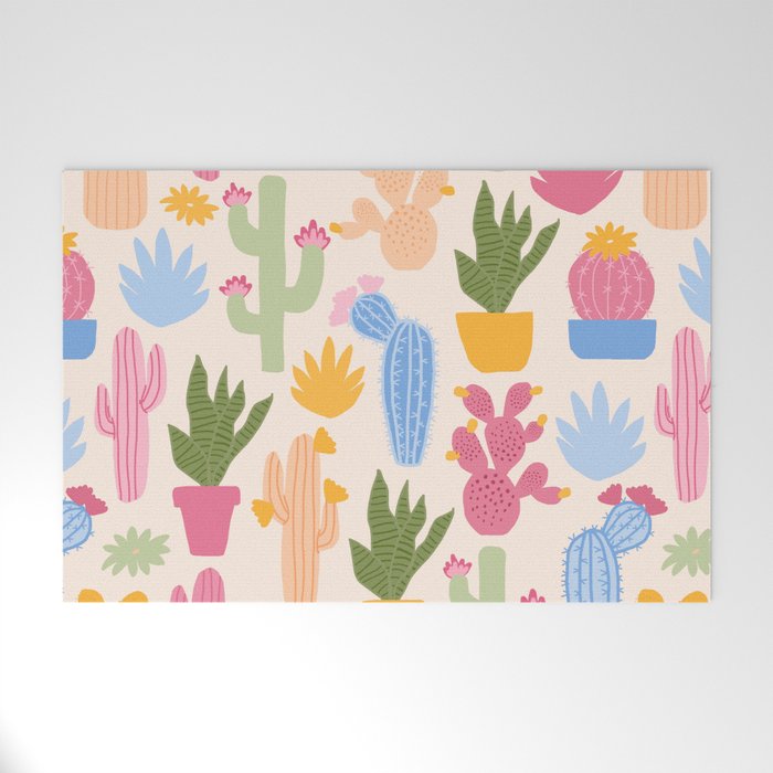 Cactus Garden - pastel Welcome Mat Gallery Image 1