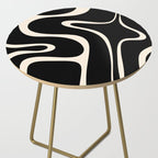 Copacetic Retro Abstract Black and Almond Cream Side Table Gallery Image 2