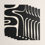 Copacetic Retro Abstract Black and Almond Cream Wrapping Paper Gallery Image 3