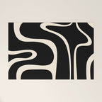 Copacetic Retro Abstract Black and Almond Cream Welcome Mat Gallery Image 1