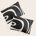 Copacetic Retro Abstract Black and Almond Cream Pillow Sham Gallery Image 3