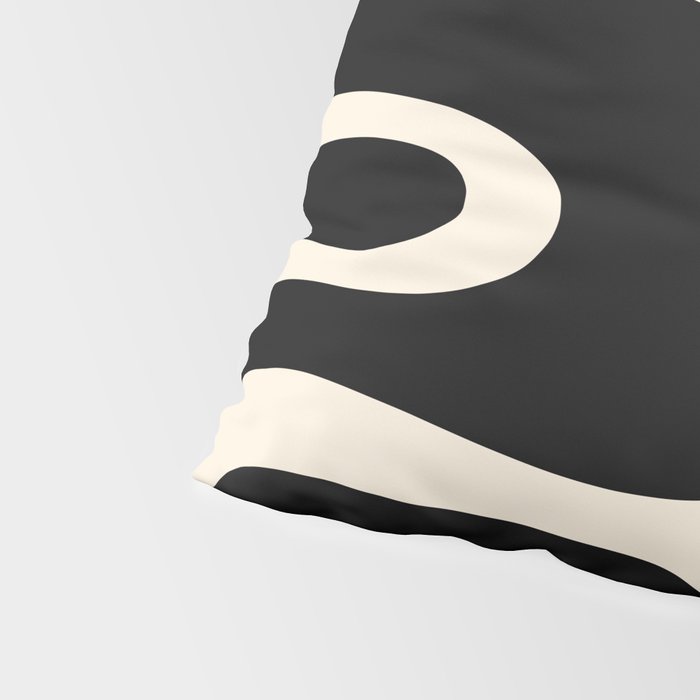 Copacetic Retro Abstract Black and Almond Cream Pillow Sham Gallery Image 4