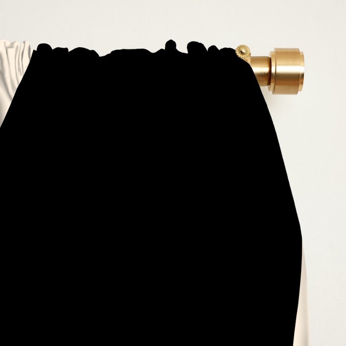Copacetic Retro Abstract Black and Almond Cream Window Curtain Gallery Image 2