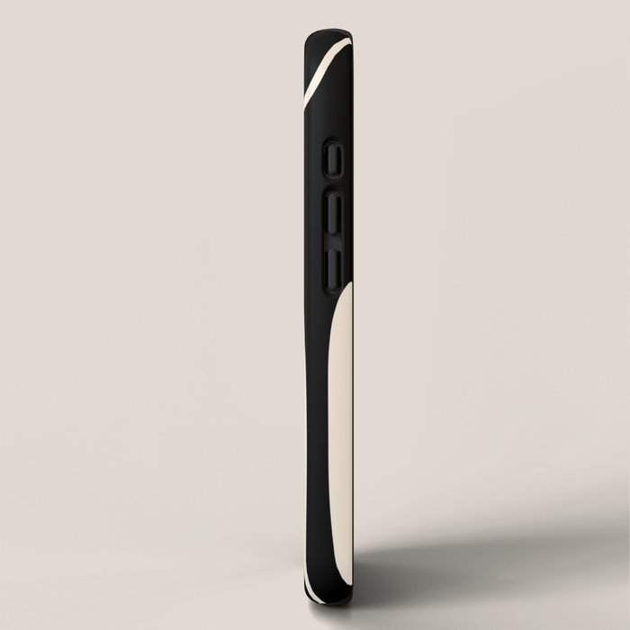 Copacetic Retro Abstract Black and Almond Cream iPhone Case Gallery Image 2