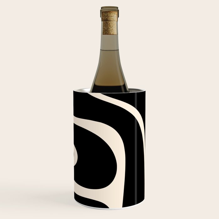 Copacetic Retro Abstract Black and Almond Cream Wine Chiller Gallery Image 1