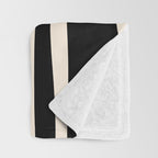 Copacetic Retro Abstract Black and Almond Cream Throw Blanket Gallery Image 3