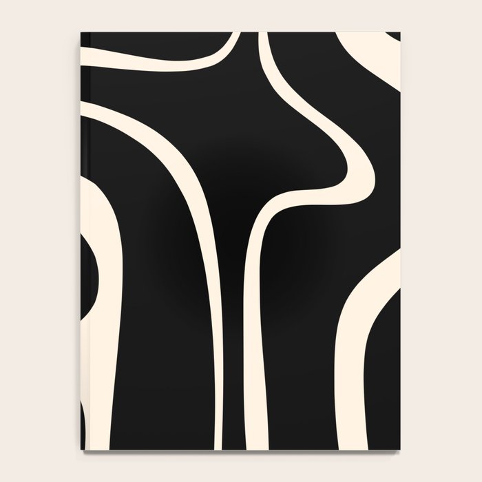 Copacetic Retro Abstract Black and Almond Cream Notebook Gallery Image 4
