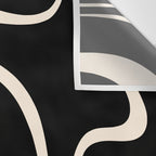 Copacetic Retro Abstract Black and Almond Cream Wall Tapestry Gallery Image 3