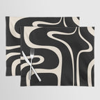Copacetic Retro Abstract Black and Almond Cream Placemat Gallery Image 1