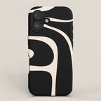 Copacetic Retro Abstract Black and Almond Cream iPhone Case Gallery Image 1