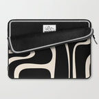 Copacetic Retro Abstract Black and Almond Cream Laptop Sleeve Gallery Image 2