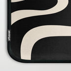 Copacetic Retro Abstract Black and Almond Cream Laptop Sleeve Gallery Image 3