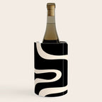 Copacetic Retro Abstract Black and Almond Cream Wine Chiller Gallery Image 2
