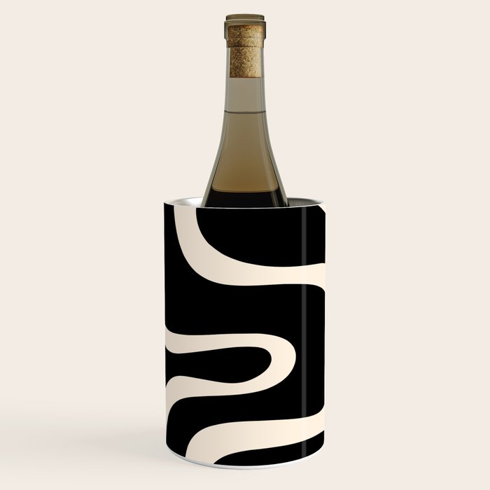 Copacetic Retro Abstract Black and Almond Cream Wine Chiller Gallery Image 2