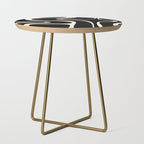 Copacetic Retro Abstract Black and Almond Cream Side Table Gallery Image 1