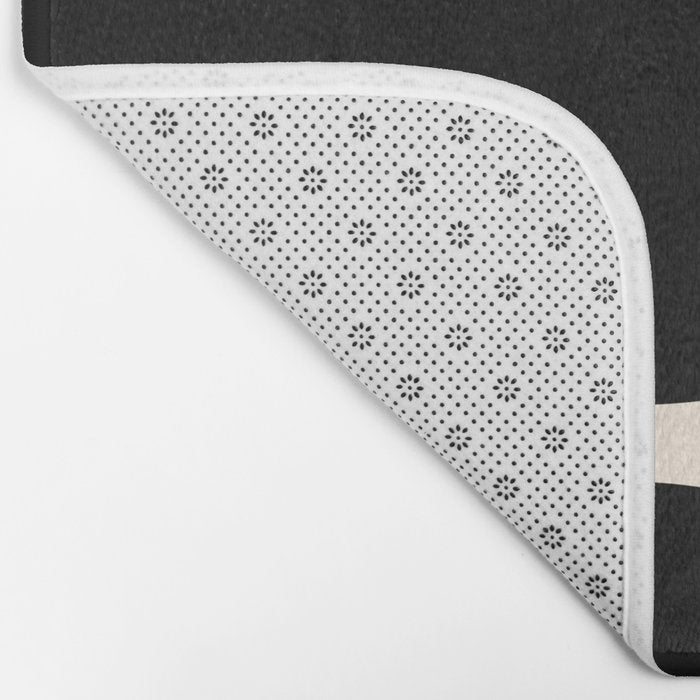 Copacetic Retro Abstract Black and Almond Cream Bath Mat Gallery Image 2