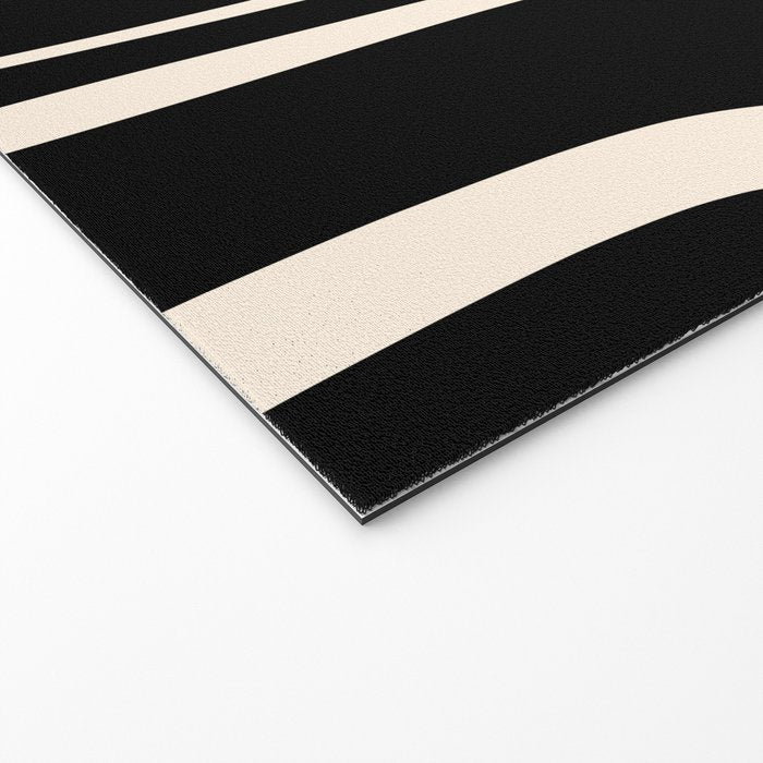 Copacetic Retro Abstract Black and Almond Cream Welcome Mat Gallery Image 2