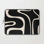Copacetic Retro Abstract Black and Almond Cream Laptop Sleeve Gallery Image 1