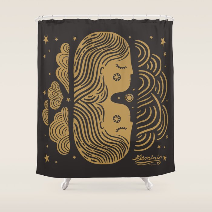 Gemini - Zodiac Sign Shower Curtain Gallery Image 1
