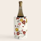 Colorful Thoughts Minimal Line Art Woman with Wild Roses Wine Chiller Gallery Image 1