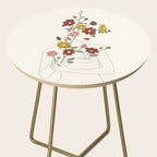 Colorful Thoughts Minimal Line Art Woman with Wild Roses Side Table Gallery Image 2