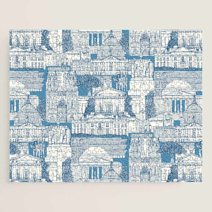 Washington DC toile blue Jigsaw Puzzle Gallery Image 1