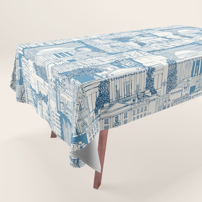 Washington DC toile blue Tablecloth Gallery Image 1