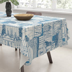 Washington DC toile blue Tablecloth Gallery Image 3