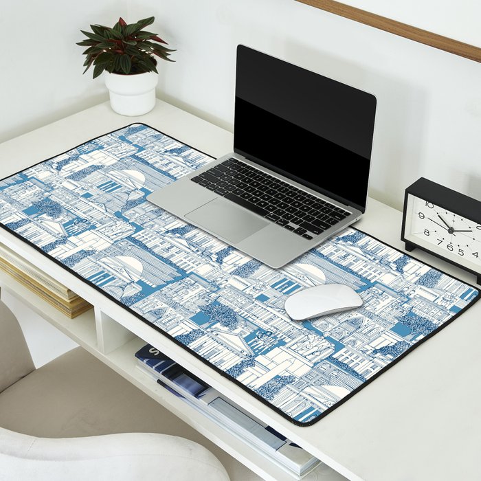 Washington DC toile blue Desk Mat Gallery Image 2