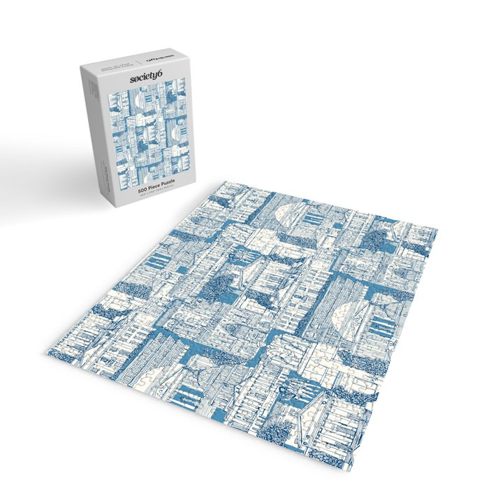 Washington DC toile blue Jigsaw Puzzle Gallery Image 2