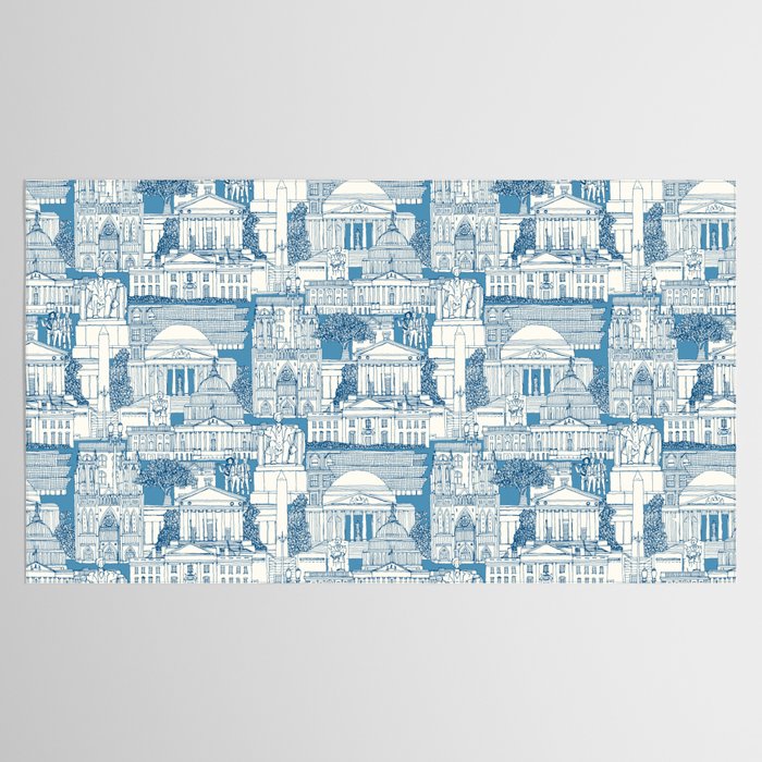 Washington DC toile blue Tablecloth Gallery Image 2
