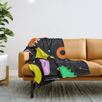Modern minimalist art sticker pattern Throw Blanket Gallery Image 1