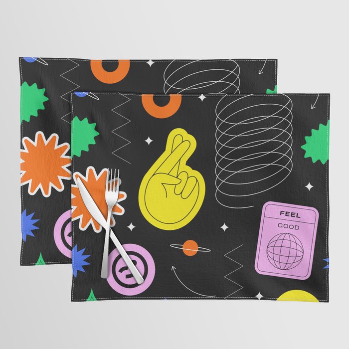 Modern minimalist art sticker pattern Placemat Gallery Image 1