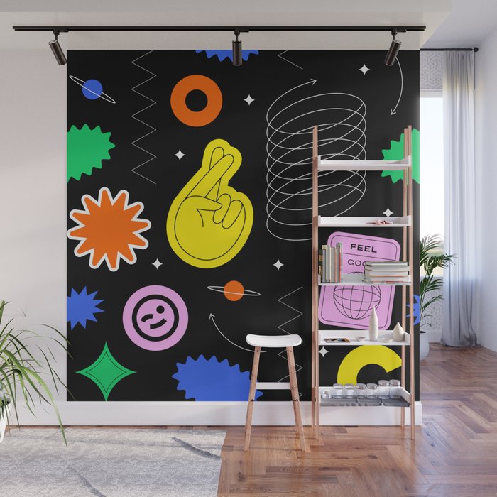Modern minimalist art sticker pattern Wall Mural Gallery Image 1