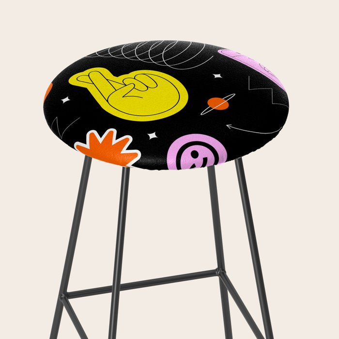 Modern minimalist art sticker pattern Stool Gallery Image 2