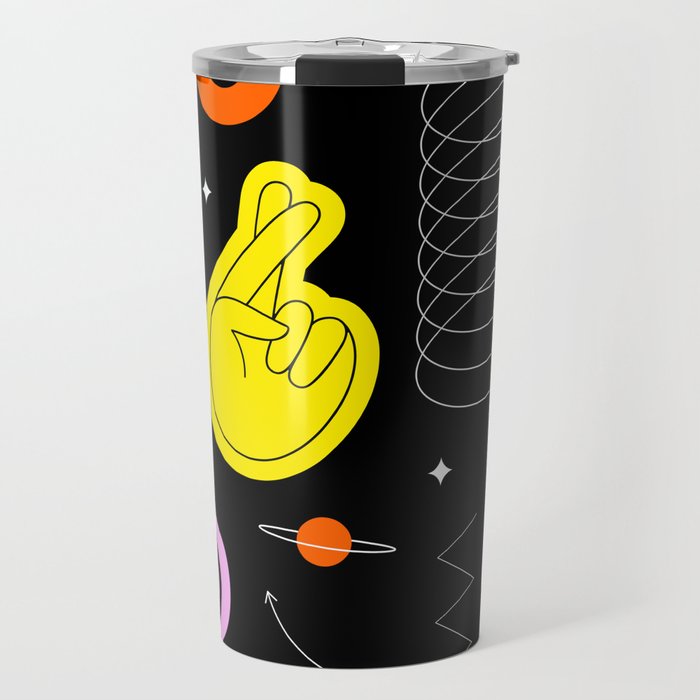 Modern minimalist art sticker pattern Travel Mug Gallery Image 1