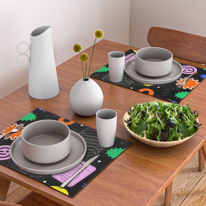 Modern minimalist art sticker pattern Placemat Gallery Image 2