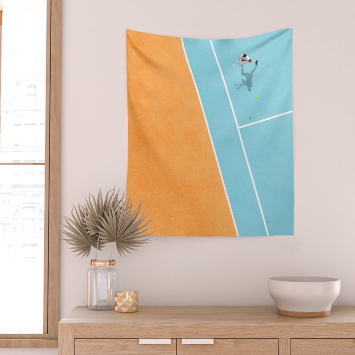 Tennis Court Colors  Wall Tapestry Gallery Image 2