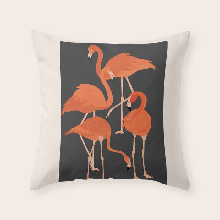 Graceful Flamingos 4 Throw Pillow Gallery Image 1