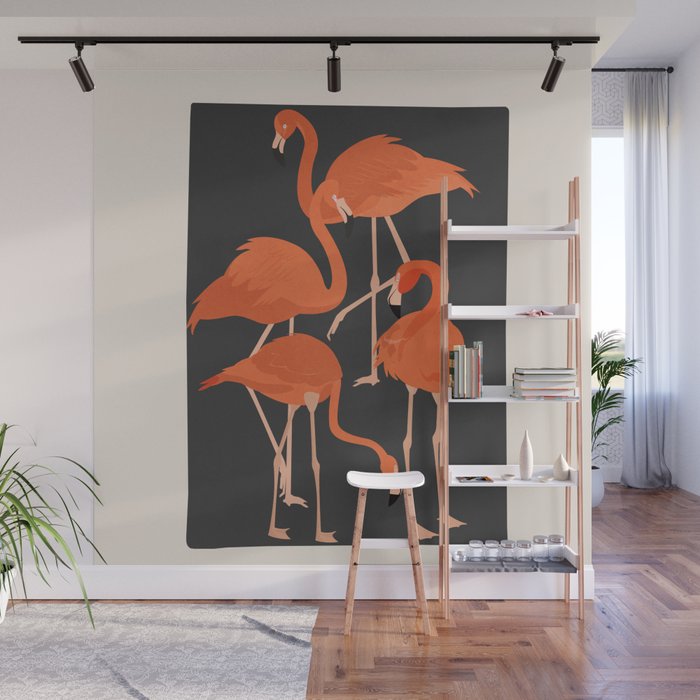 Graceful Flamingos 4 Wall Mural Gallery Image 1