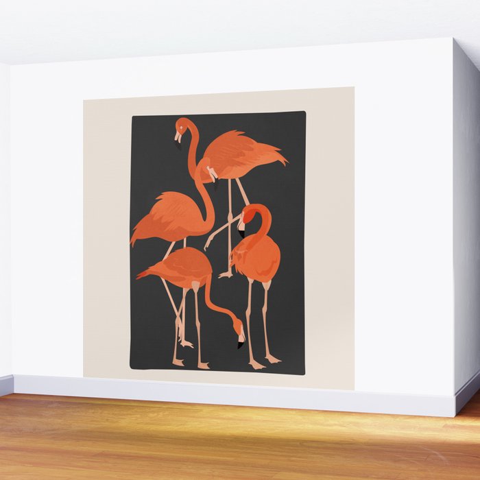 Graceful Flamingos 4 Wall Mural Gallery Image 2