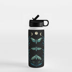 Lime Hawk Moths Night Water Bottle Gallery Image 1