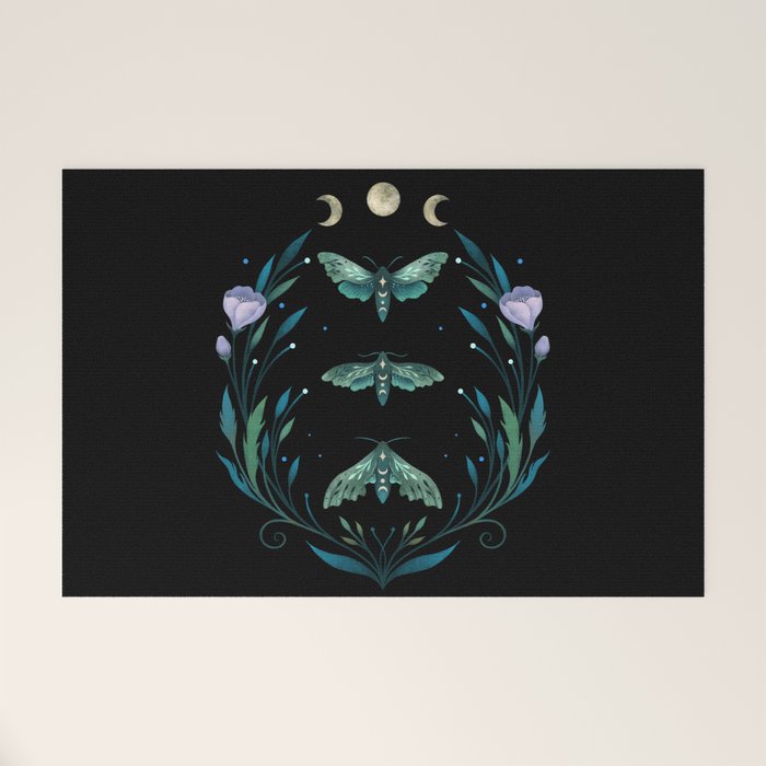 Lime Hawk Moths Night Welcome Mat Gallery Image 1