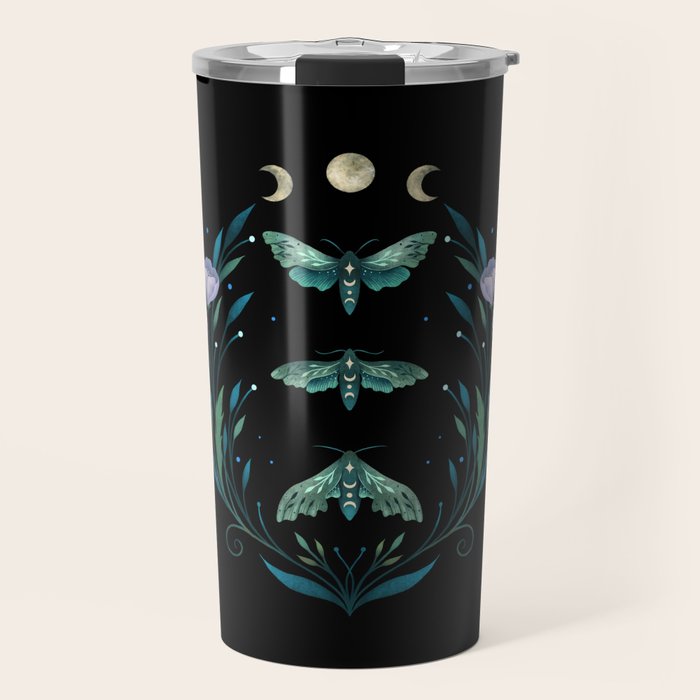 Lime Hawk Moths Night Travel Mug Gallery Image 1