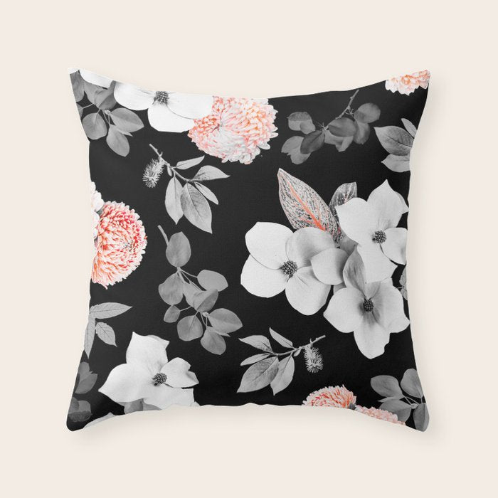 Night bloom - moonlit flame Throw Pillow Gallery Image 1