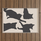 The Abstract Black Cats Outdoor Rug Gallery Image 1