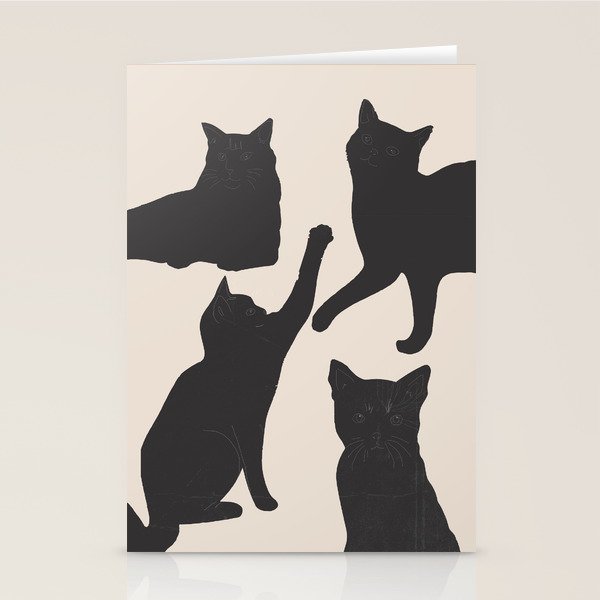 The Abstract Black Cats Stationery Card Gallery Image 2