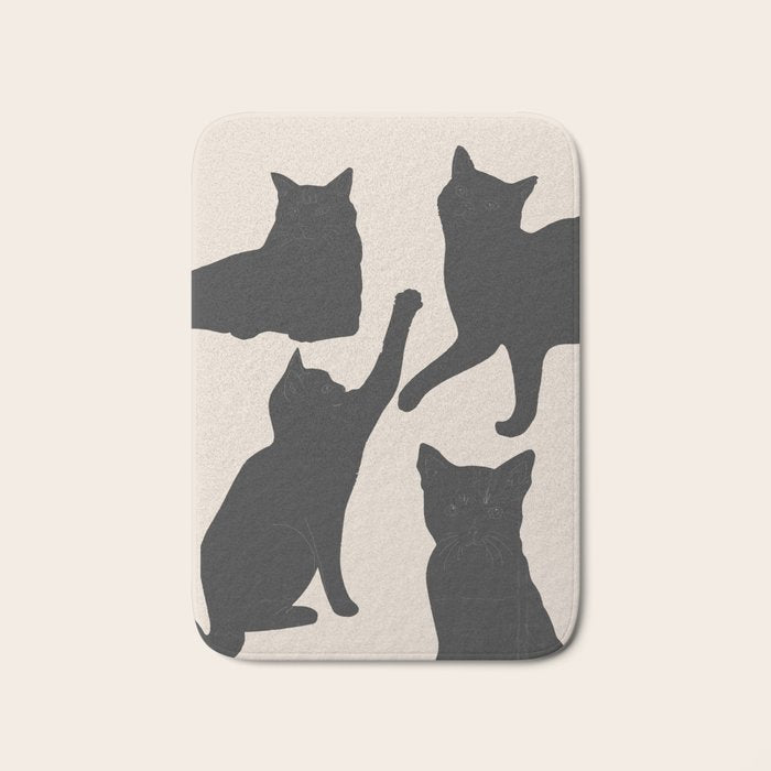 The Abstract Black Cats Bath Mat Gallery Image 1